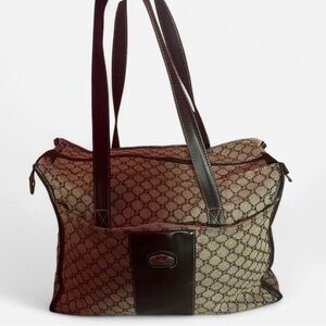 Gloria Vanderbilt Black and Tan Patterned Tote